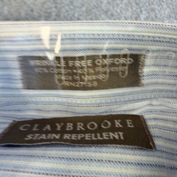Claybrooke Men’s 16.5 Short Sleeve Oxford Shirt – Wrinkle Free Stain Repellent T - Picture 4 of 14